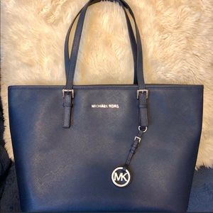 Navy Blue Michael Kors Tote Bag